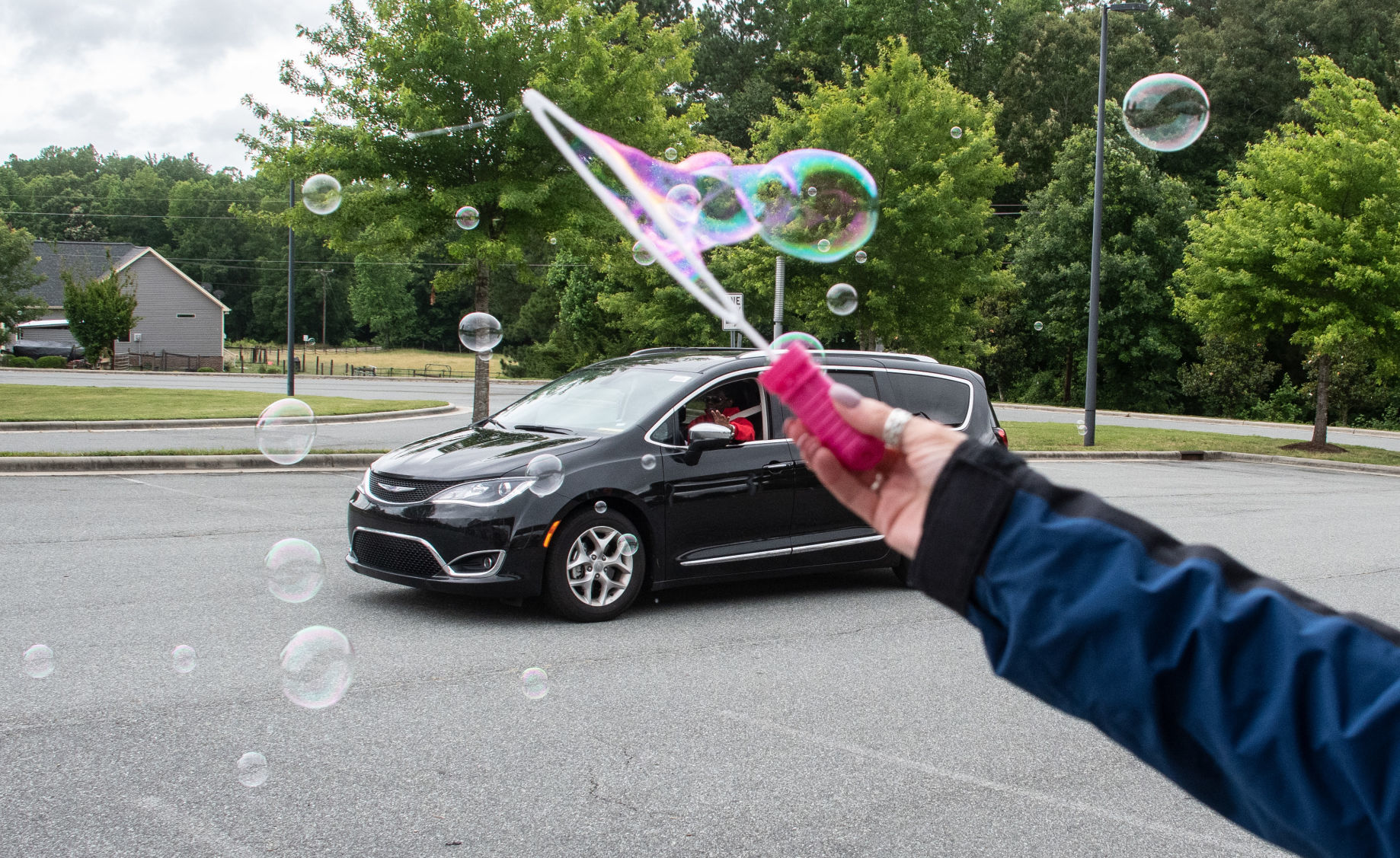 Eastern Guilford High School's drive-thru graduation
